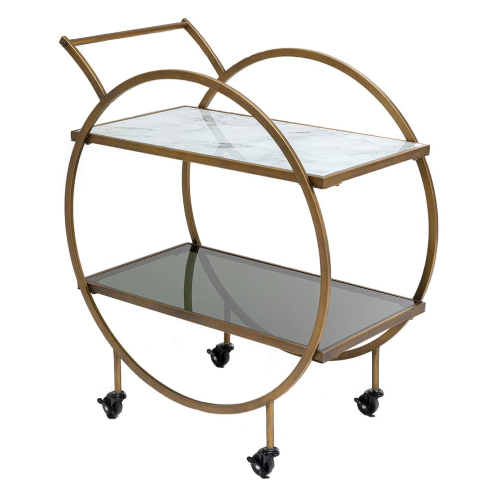 Kovový odkladací stolík na kolieskach Kare Design Loft výška 85 cm