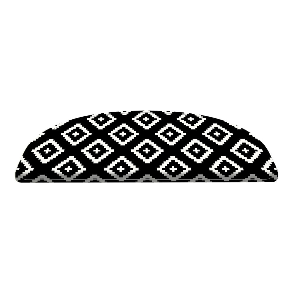 Súprava 16 čierno-bielych koberčekov na schody Vitaus Art 20 x 65 cm