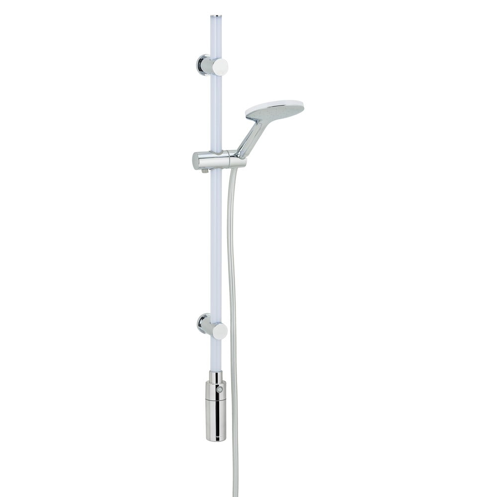 Svetelný LED panel do sprchy so sprchovou hlavicou Wenko Warm White dĺžka 94 cm