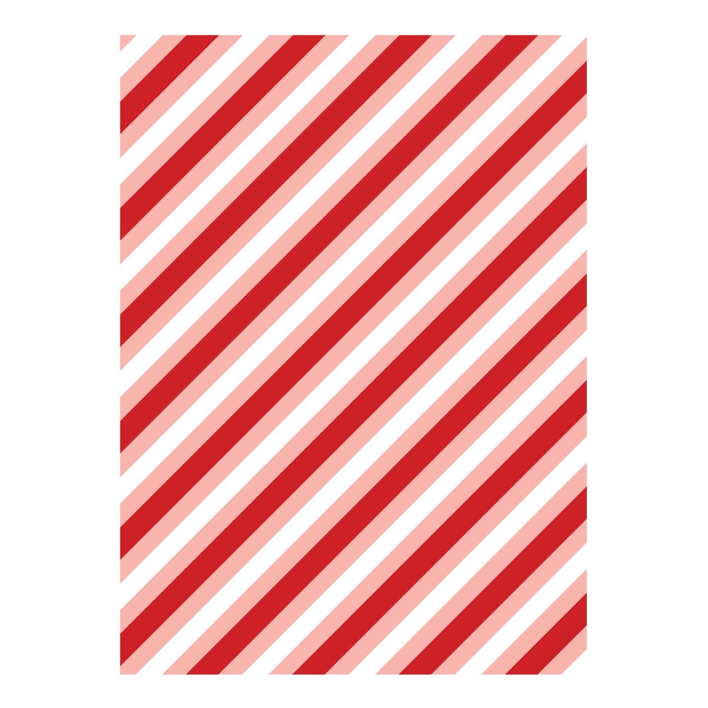 5 hárkov červeno-bieleho baliaceho papiera eleanor stuart Candy Stripes 50 x 70 cm