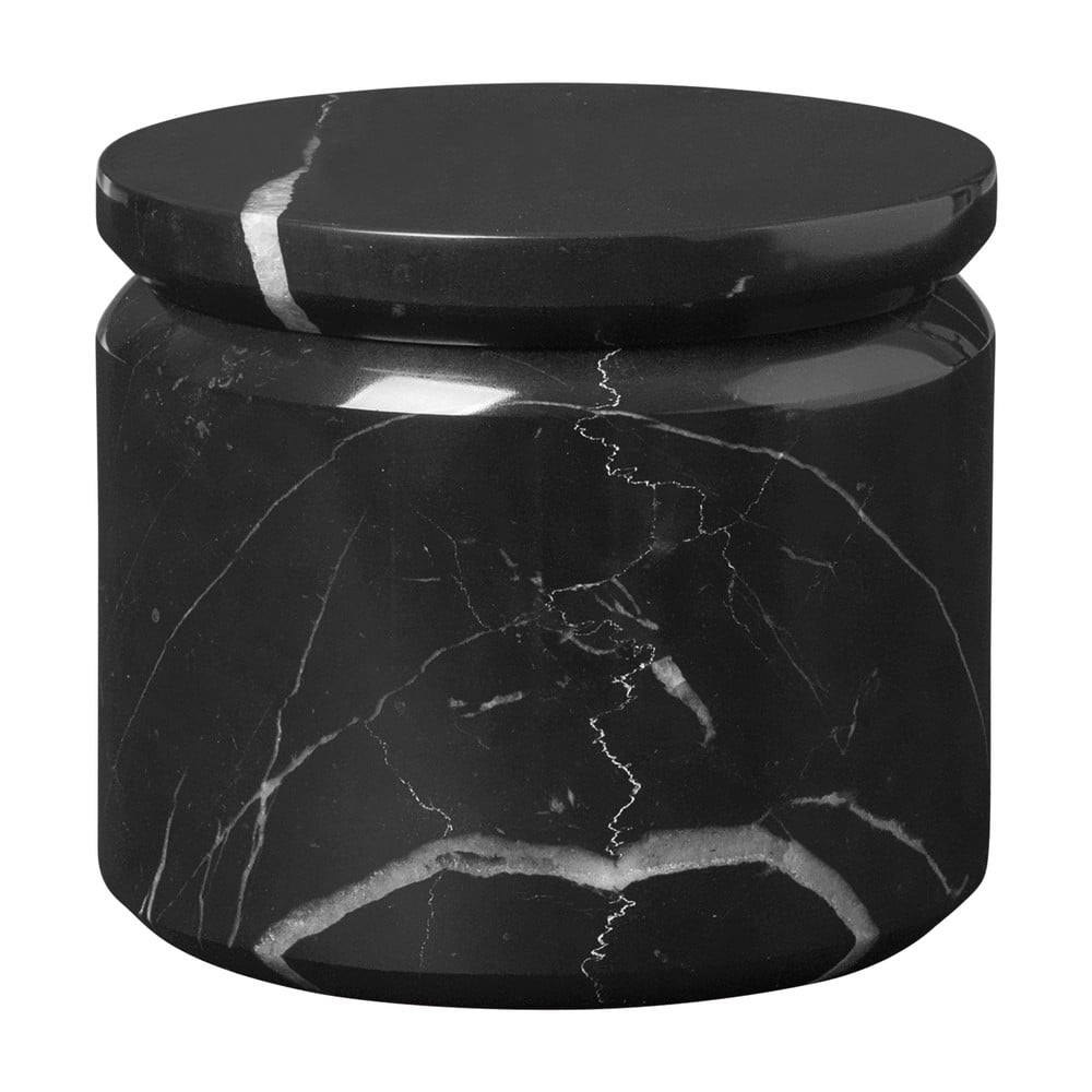 Čierna mramorová úložná dóza Blomus Marble ø 9 cm