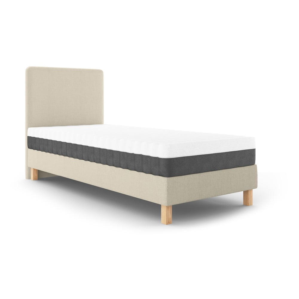 Béžová jednolôžková posteľ Mazzini Beds Lotus 90 x 200 cm