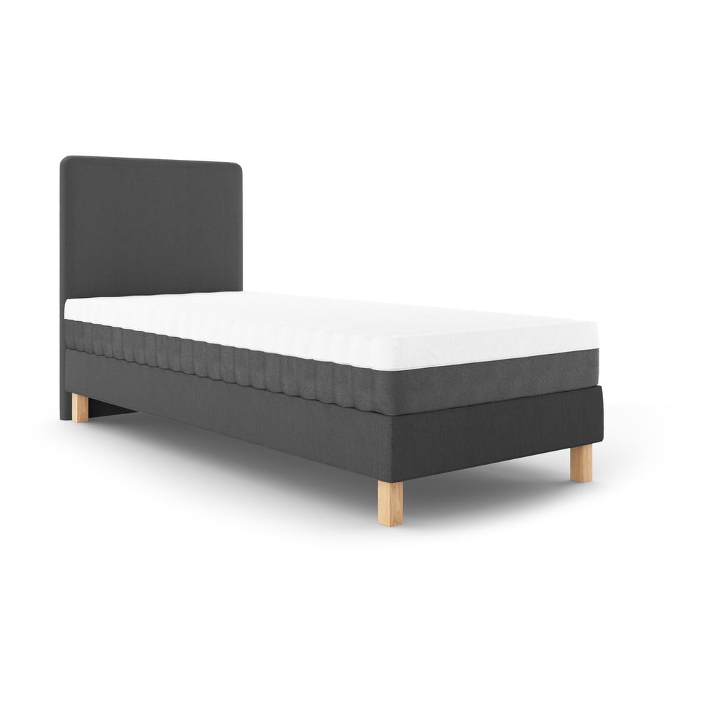 Tmavosivá jednolôžková posteľ Mazzini Beds Lotus 90 x 200 cm