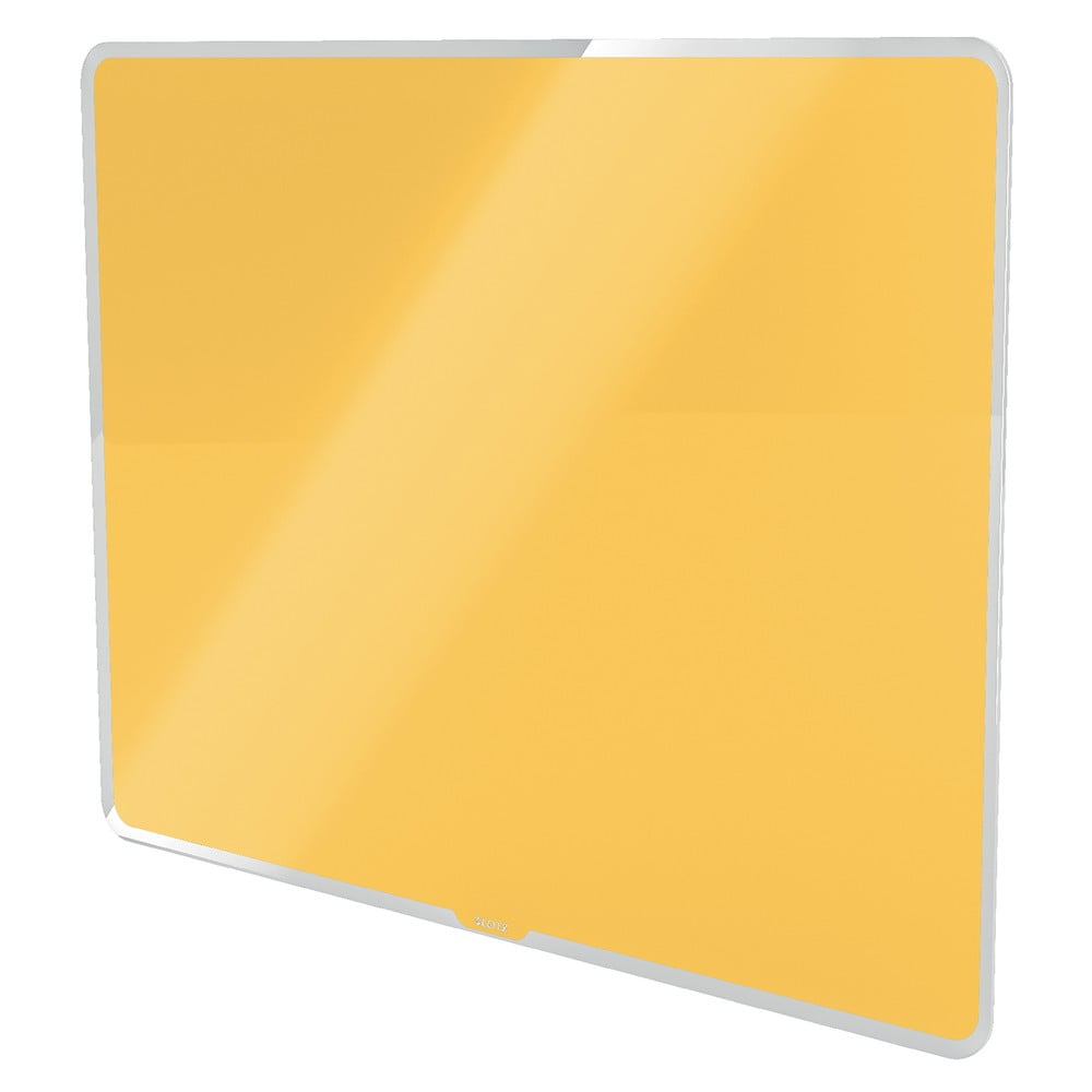 Žltá sklenená magnetická tabuľa Leitz Cosy 60 x 40 cm